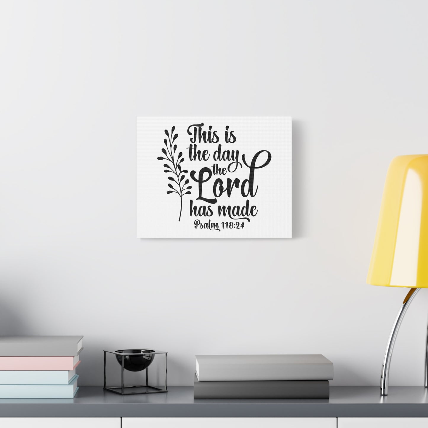 Scripture Canvas The Day The Lord Has Made Psalm 118:24 Christian Wall Art Bible Verse Print Ready to Hang