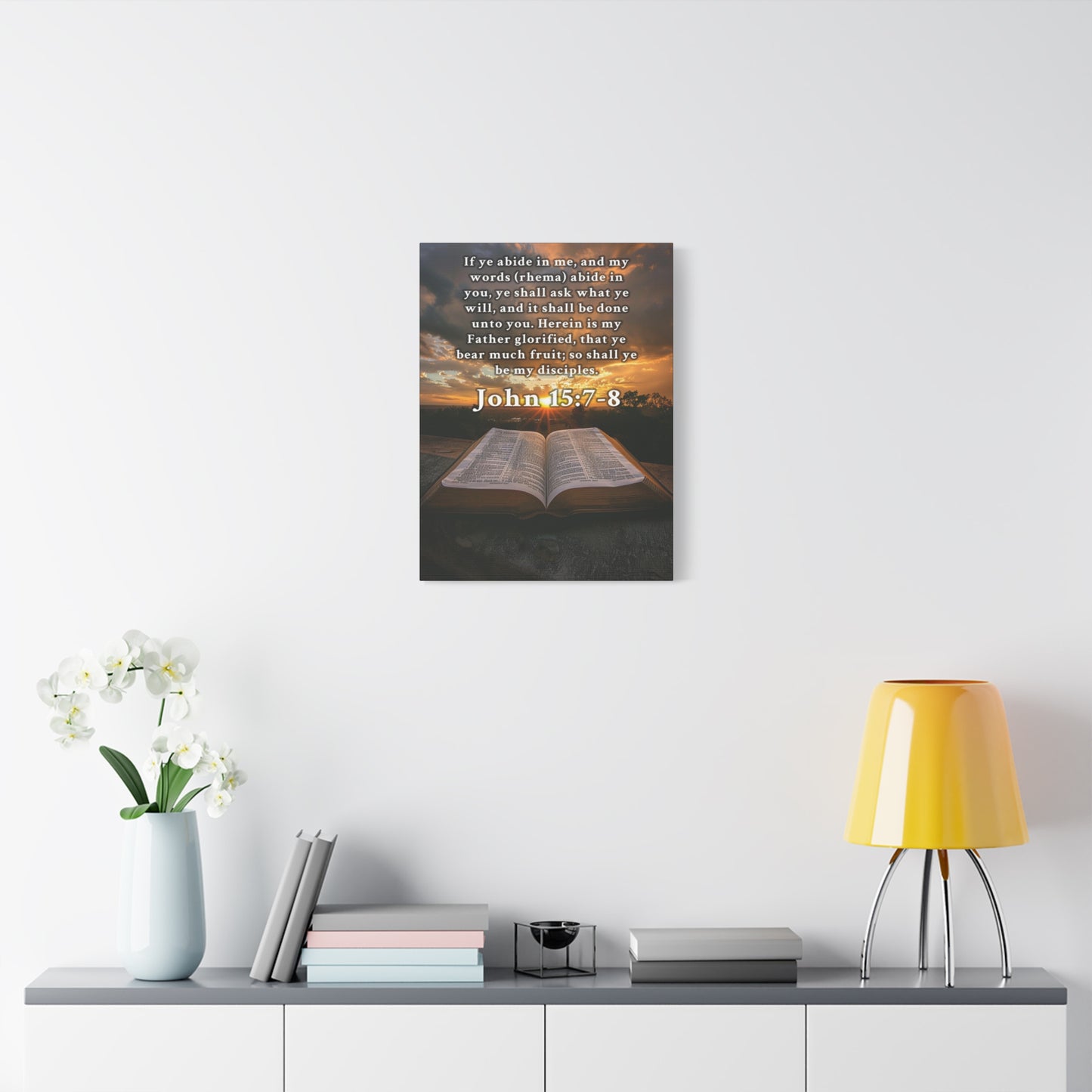 Scripture Walls John 15:7-8 KJV Bible Verse Canvas Christian Wall Art Ready to Hang Unframed