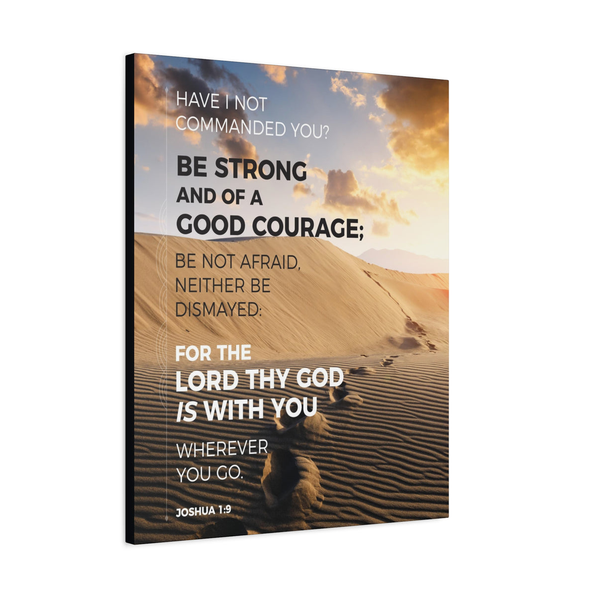 Scripture Canvas Wherever You Go Joshua 1:9 Dessert Christian Wall Art Bible Verse Print Ready to Hang