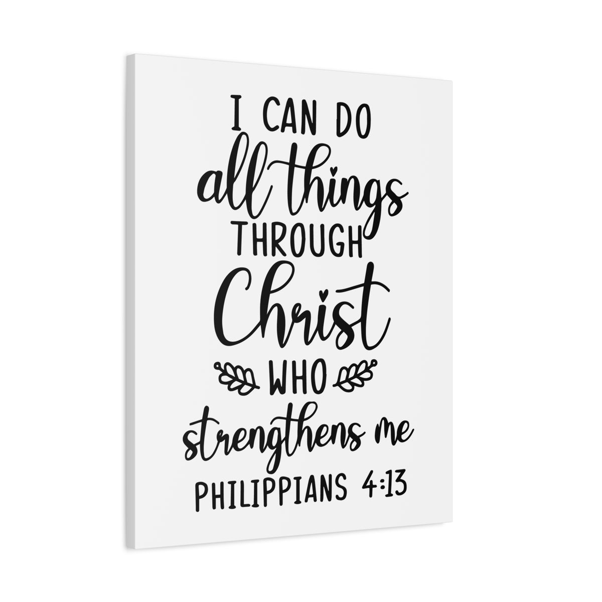 Scripture Canvas Strengthens Me Philippians 4:13 Christian Wall Art Bible Verse Print Ready to Hang