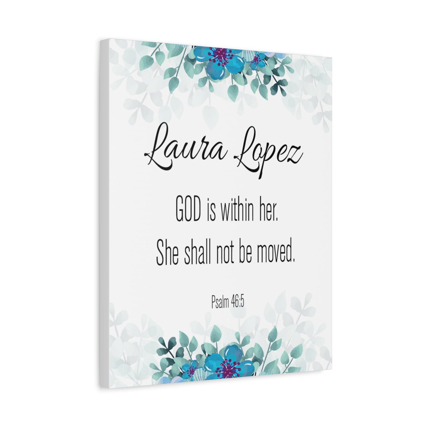 Personalized Scripture Walls God Is Within Her Psalm 46:5 Bible Chapter Canvas Christian Wall Art Ready to Hang