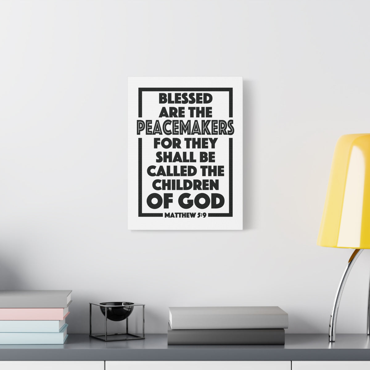 Scripture Canvas The Children Of God Matthew 5:9 Christian Wall Art Bible Verse Print Ready to Hang
