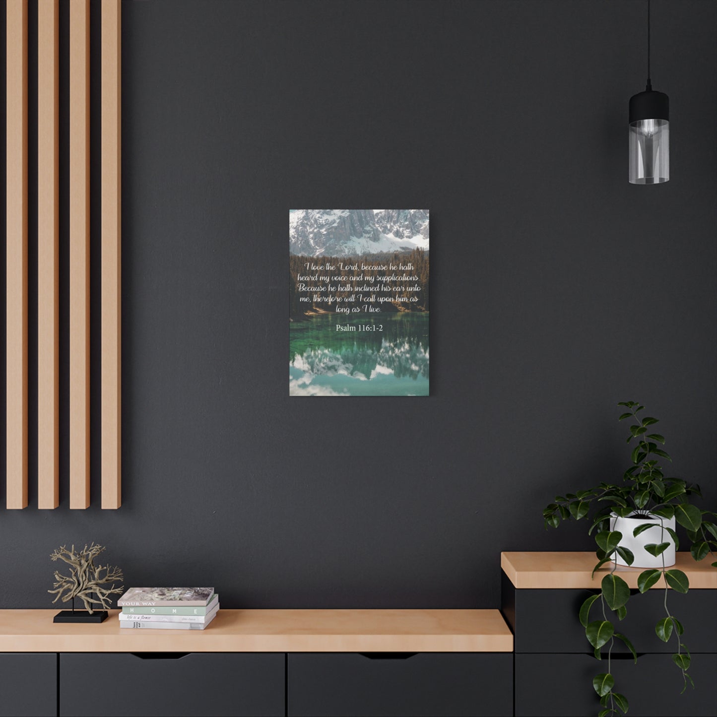 Bible Verse Canvas I Love The Lord Psalm 116:1-2 Christian Home Décor Wall Art Scripture Ready to Hang Faith Print