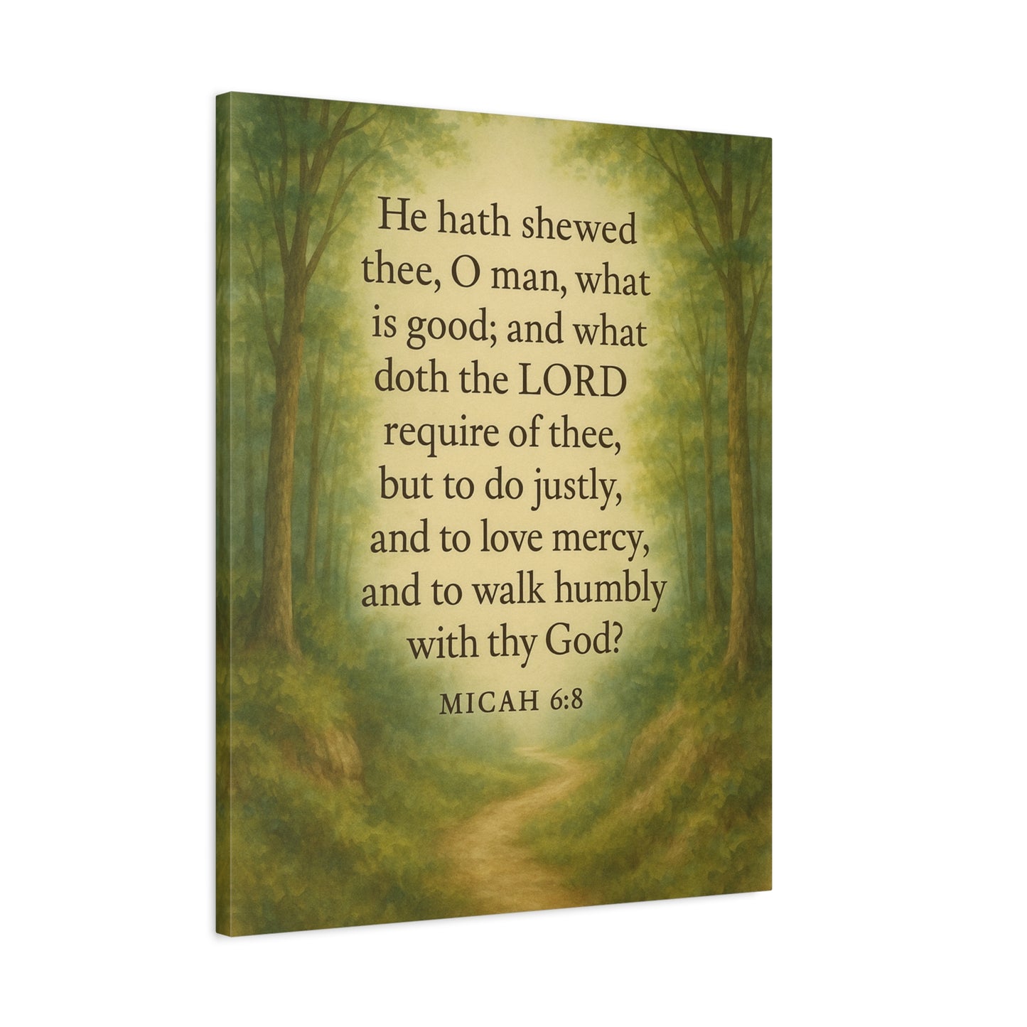 Bible Verse Canvas Micah 6:8 Christian Home Décor Wall Art Scripture Ready to Hang Faith Print