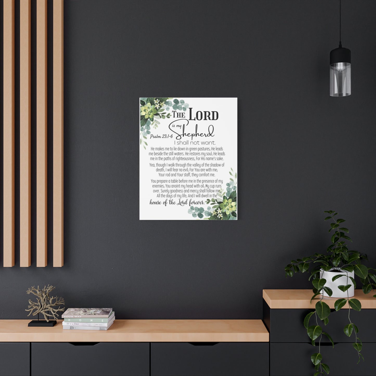 Scripture Walls Psalm 23:1-6 I Shall Not Want Bible Verse Canvas Christian Wall Art Ready to Hang Unframed