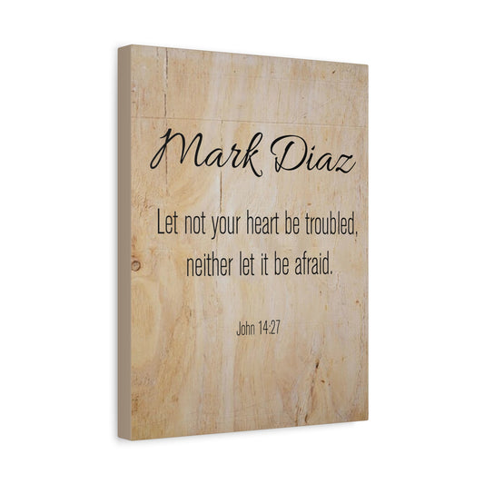 Scripture Walls Personalized No Fear No Trouble John 14:27 Bible Chapter Canvas Christian Wall Art Ready to Hang