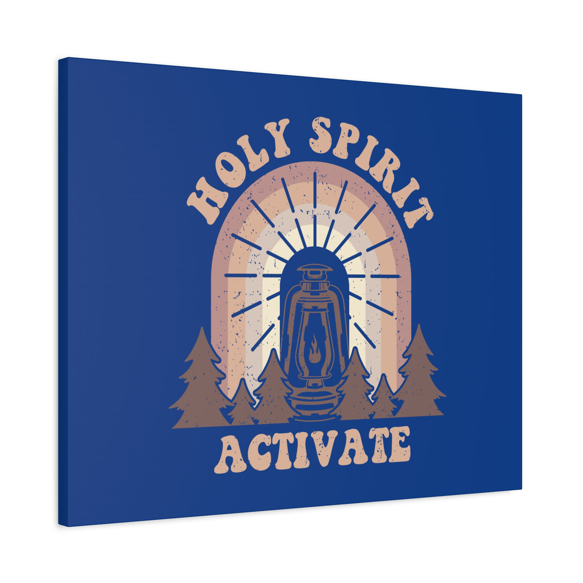 Scripture Canvas Holy Spirit Activate Acts 2:38 Blue Christian Wall Art Bible Verse Print Ready to Hang