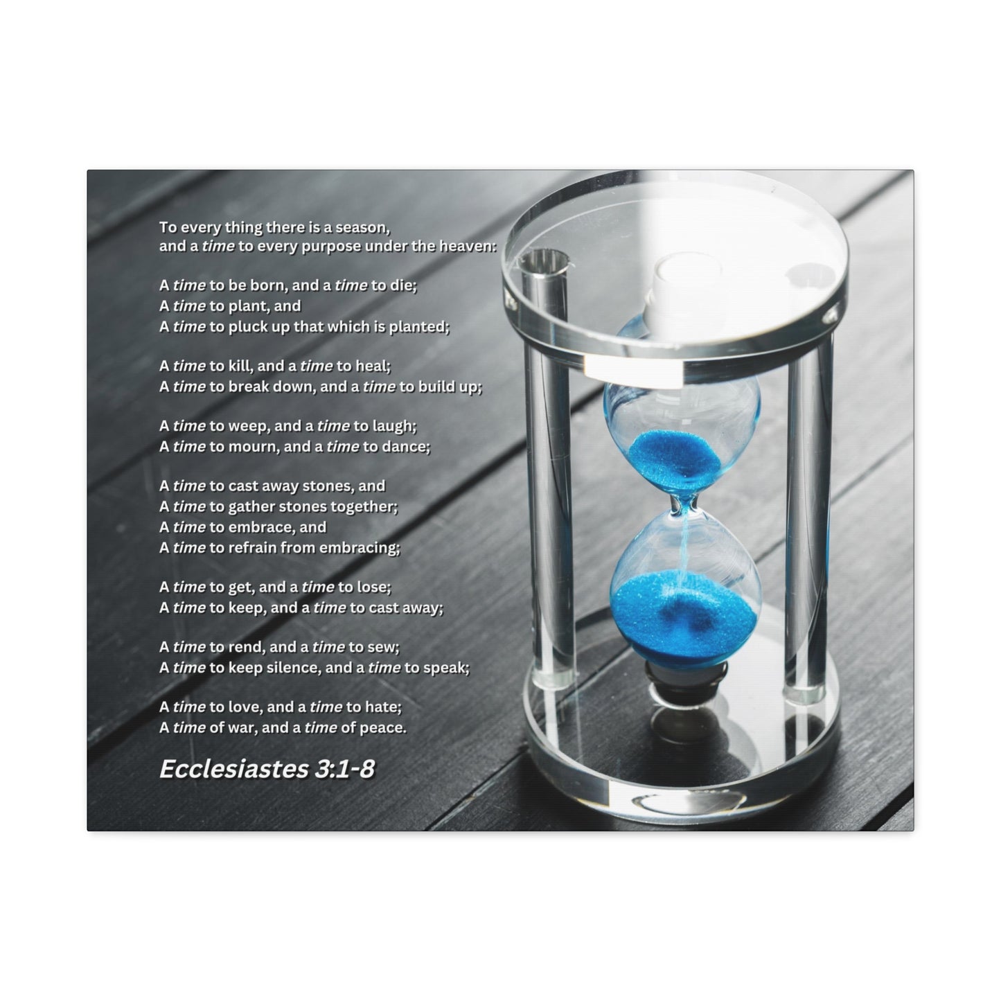 Time For Everything Hour Glass Ecclesiastes 3:3 Bible Verse Canvas Christian Wall Art Ready to Hang
