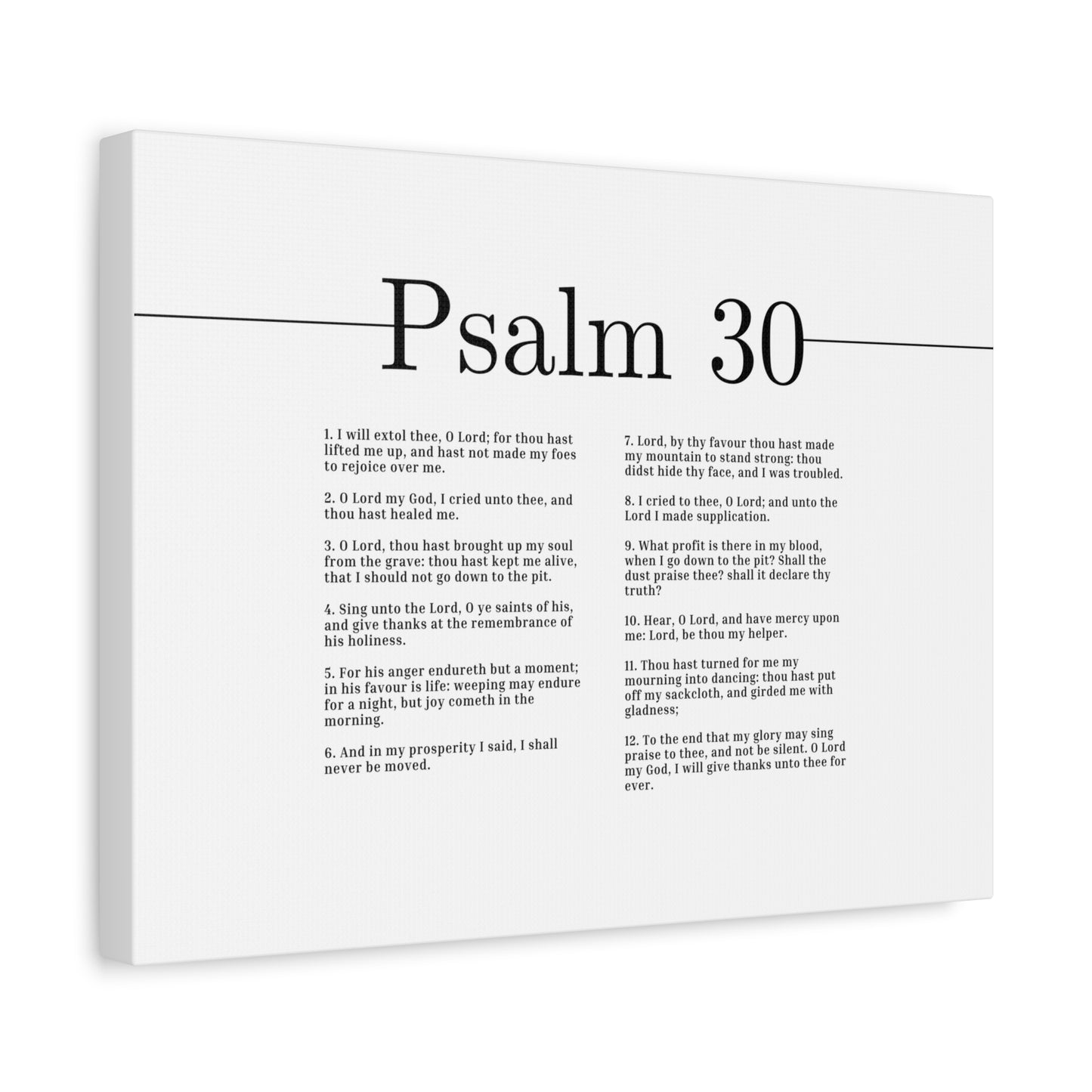 Scripture Canvas Will Give Thanks Unto Thee Forever Psalm 30 Christian Wall Art Bible Verse Print Ready to Hang