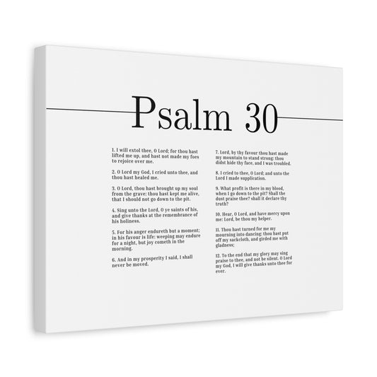 Scripture Canvas Will Give Thanks Unto Thee Forever Psalm 30 Christian Wall Art Bible Verse Print Ready to Hang