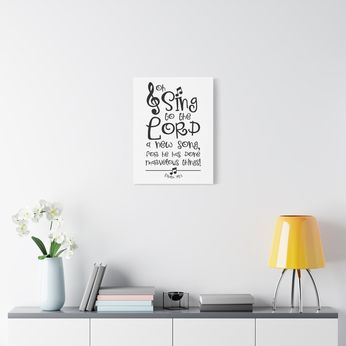 Scripture Canvas Sing To The Lord Psalm 98:1 Christian Wall Art Bible Verse Print Ready to Hang