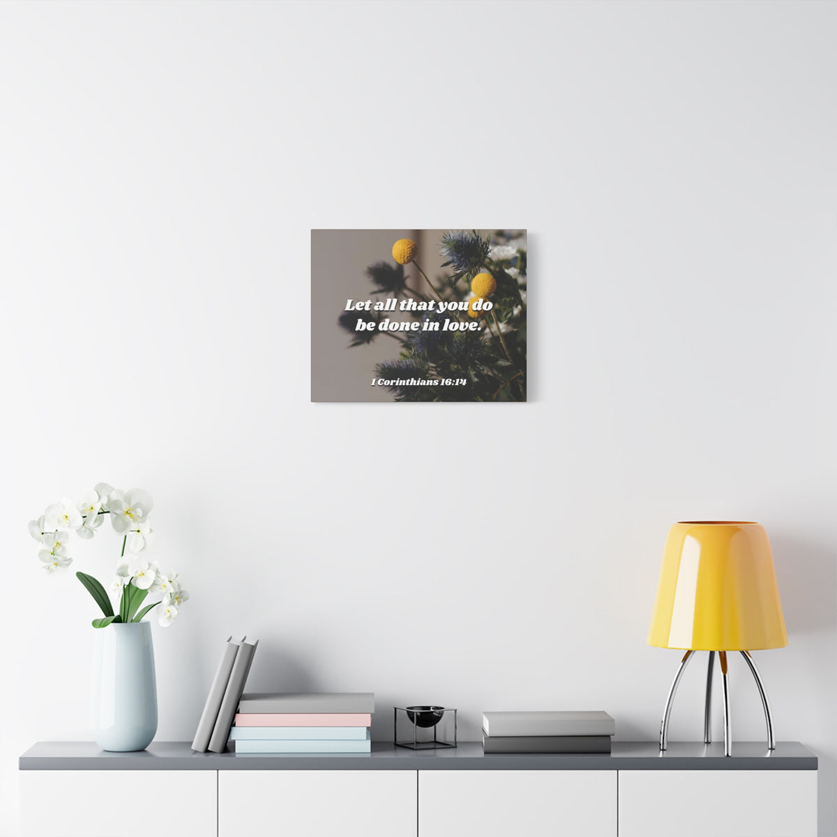 Scripture Canvas Be Done In Love 1 Corinthians 16:14 Christian Wall Art Bible Verse Print Ready to Hang