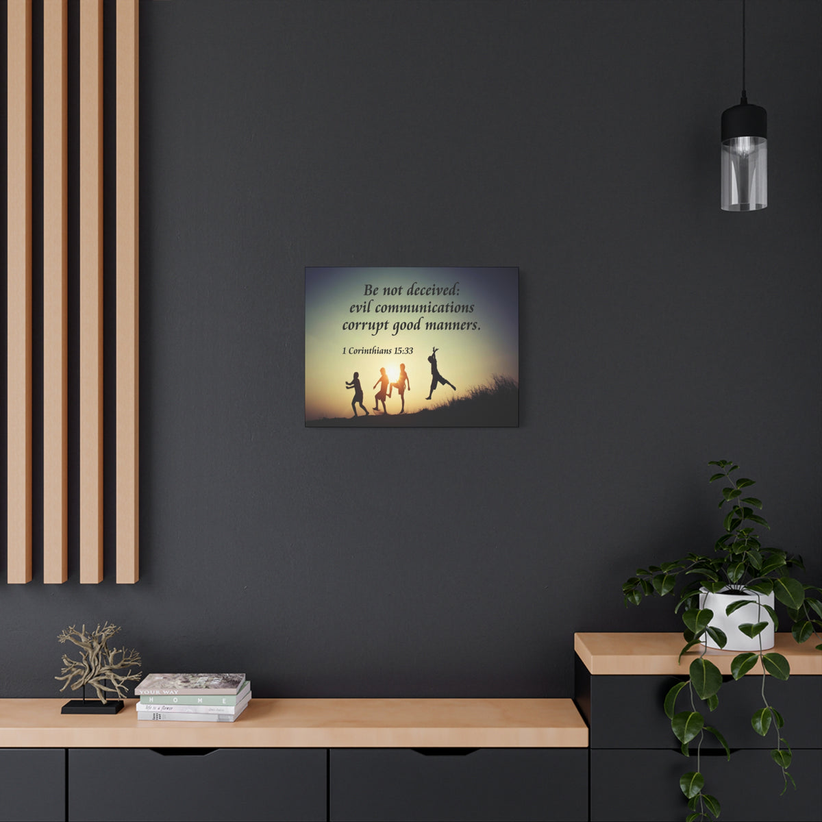 Scripture Canvas Don’t Be Deceived 1 Corinthians 15:33 Christian Wall Art Bible Verse Print Ready to Hang
