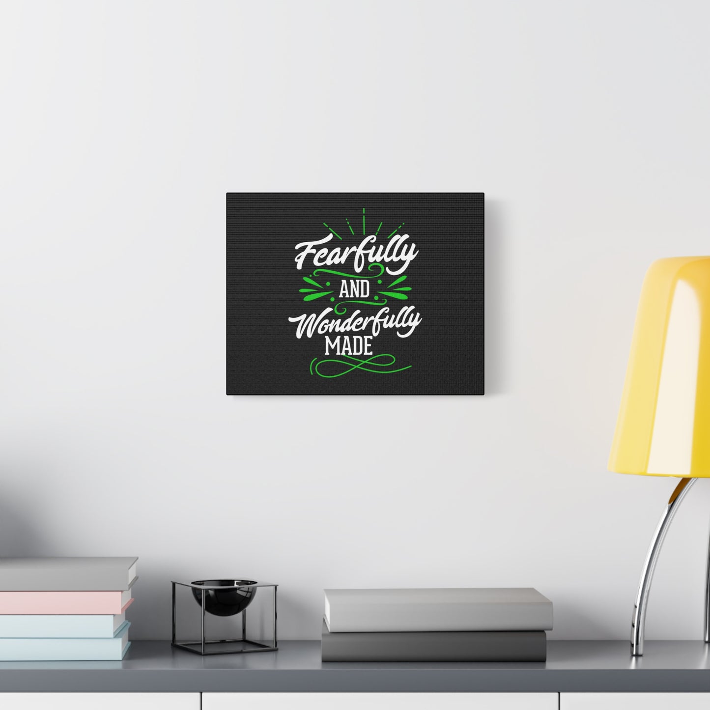 Scripture Canvas Wonderfully Made Psalm 139:14 Christian Wall Art Print Ready to Hang