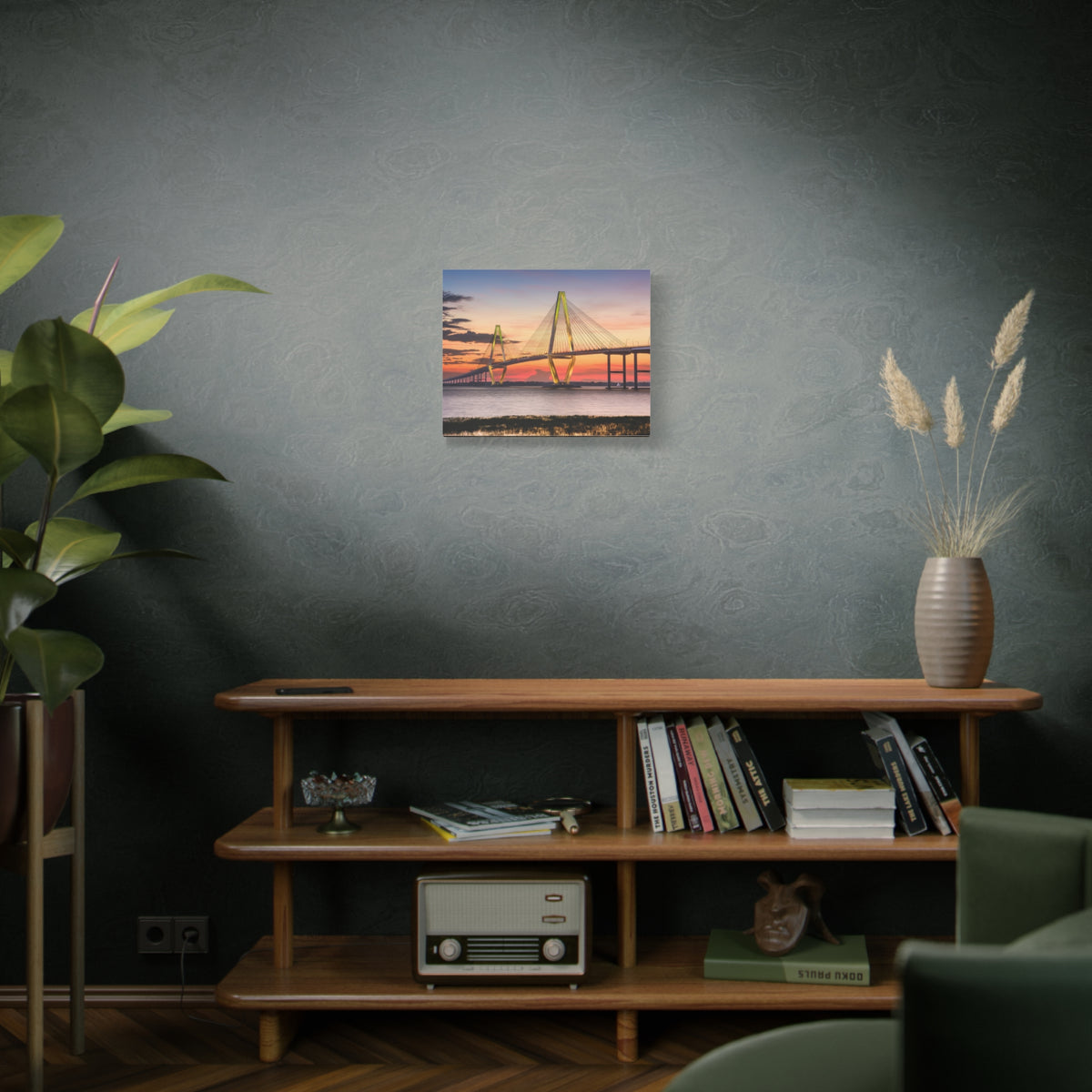 Jr Cooper River Bridge Charleston South Carolina Nature Wilderness Photography Canvas Wall Art for Home Decor Ready-to-Hang