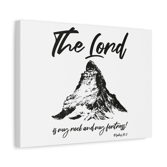 Scripture Walls Psalms 18:2 My Rock My Fortress Bible Verse Canvas Christian Wall Art Ready to Hang Unframed