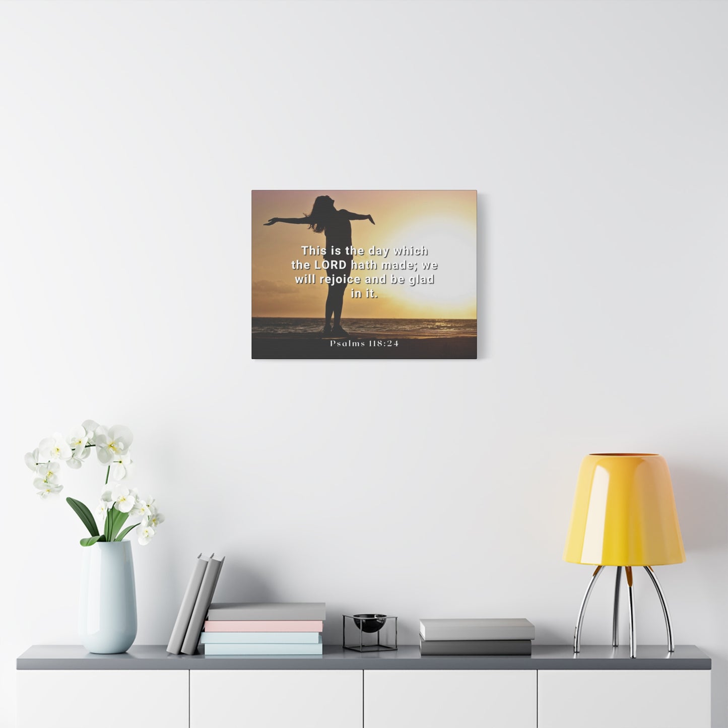 Scripture Canvas The Day Psalms 118:24 Christian Wall Art Bible Verse Print Ready to Hang