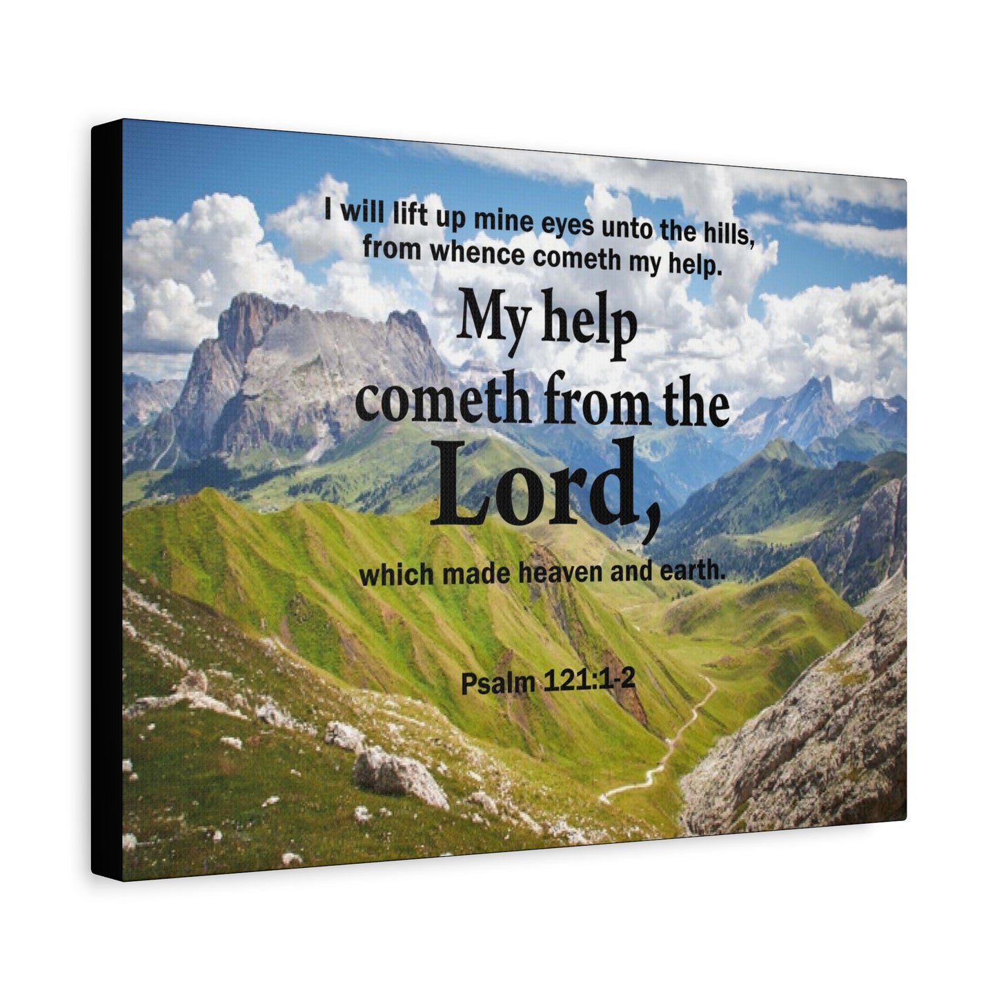 Bible Verse Canvas My Help is God Psalm 121:1-2 Wall Art Christian Home Decor