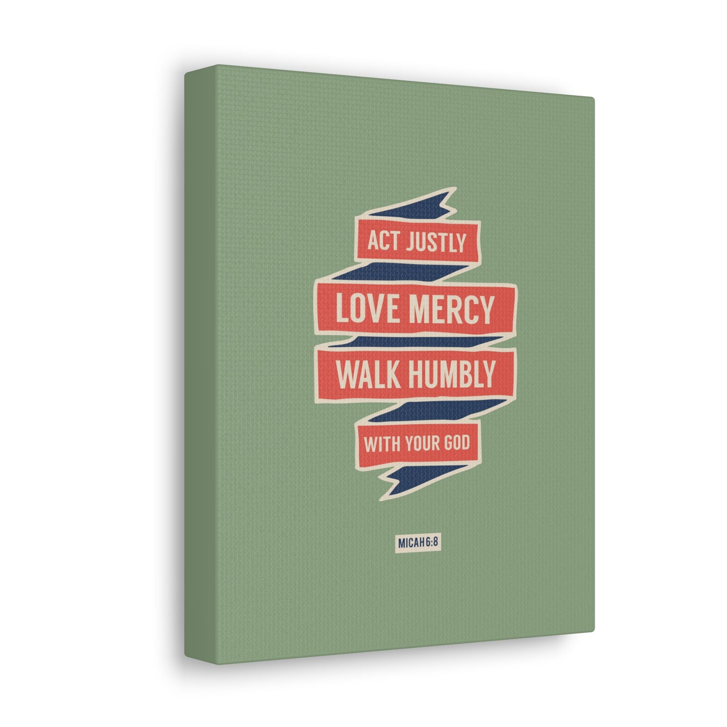 Walk Humbly With Your God Micah 6:8 Bible Verse Canvas Christian Wall Art Ready to Hang