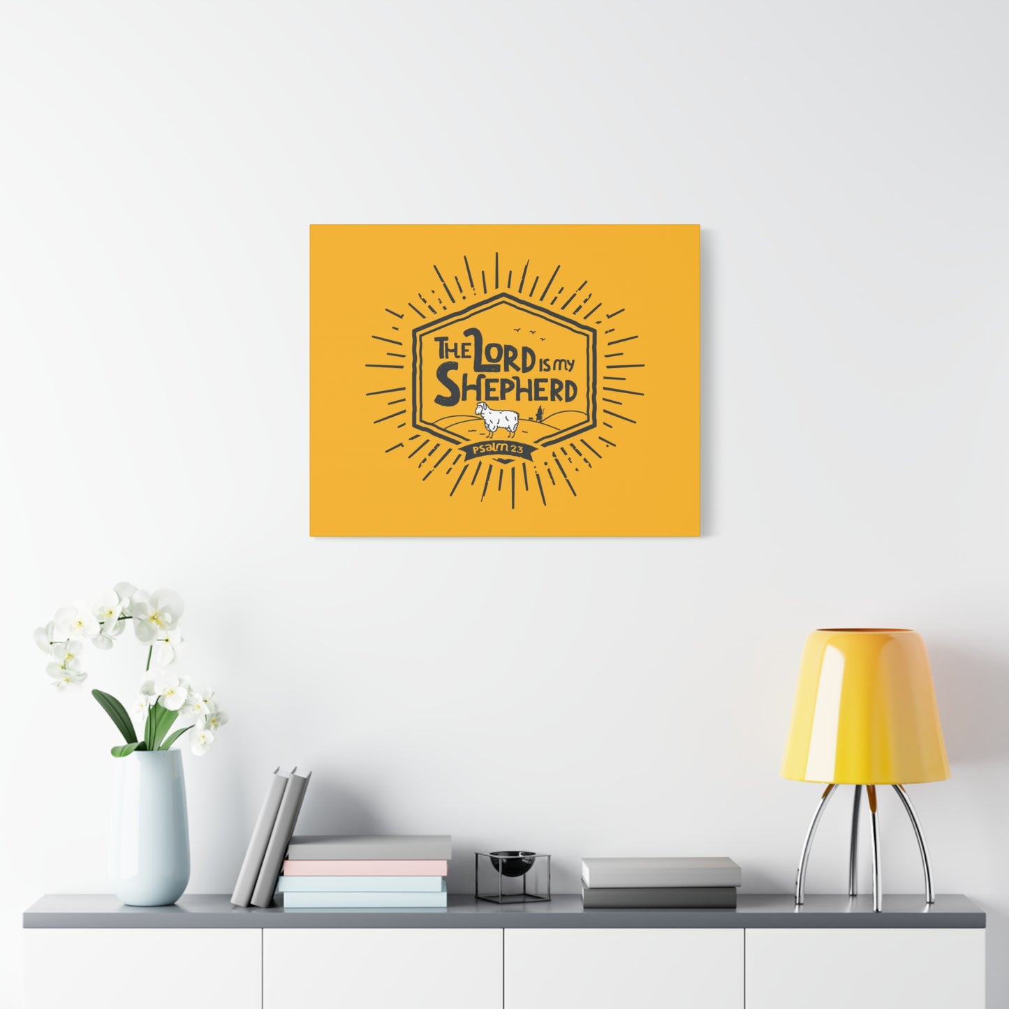 Scripture Canvas The Lord Is My Shepherd Psalm 23 Christian Wall Art Bible Verse Print Ready to Hang
