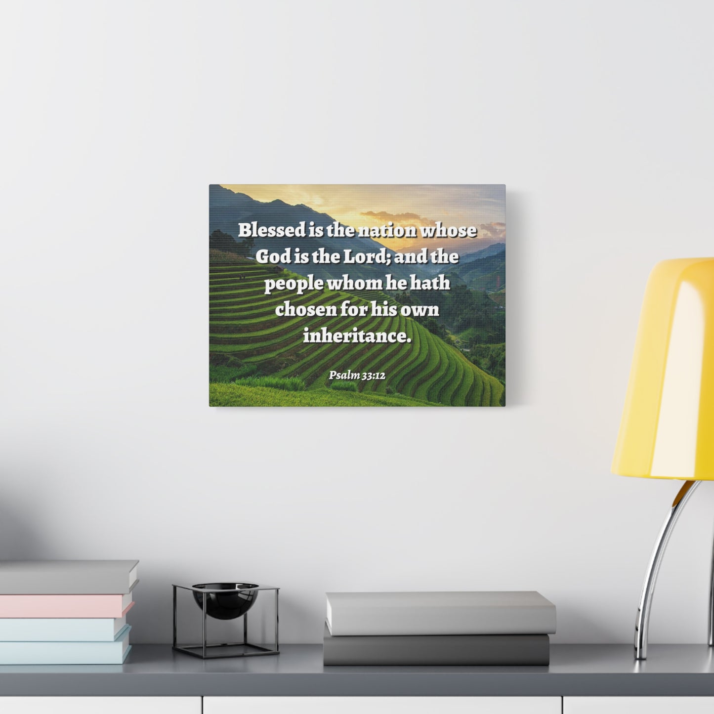Scripture Walls Blessed Is The Nation Psalm 33:12 Bible Verse Canvas Christian Wall Art Ready to Hang