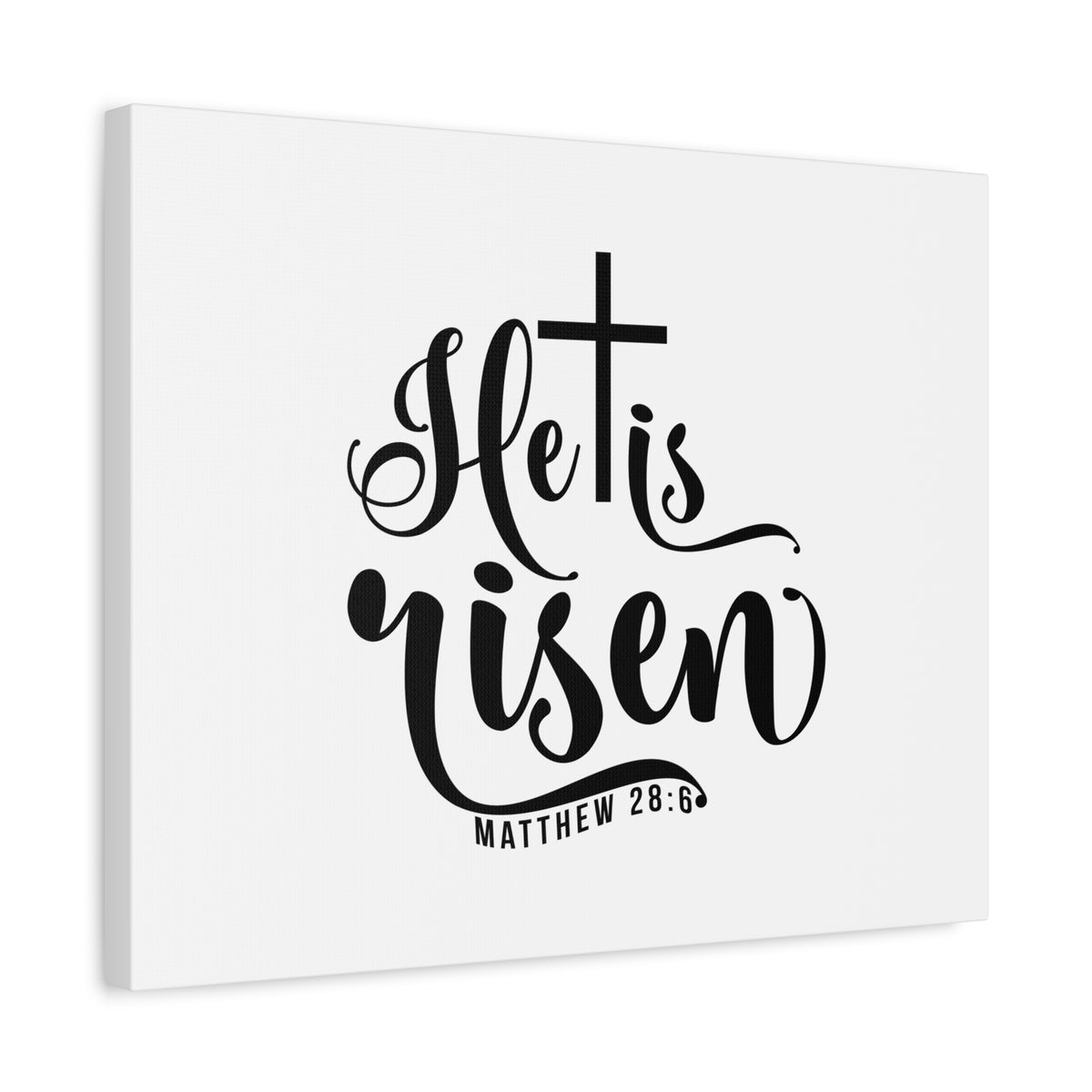 Scripture Canvas He Is Risen Matthew 28:6 Christian Wall Art Bible Verse Print Ready to Hang