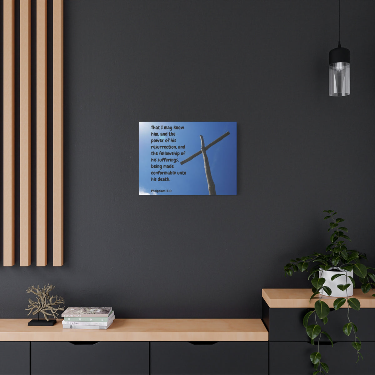 Scripture Canvas Resurrection Philippians 3:10 Christian Wall Art Bible Verse Print Ready to Hang
