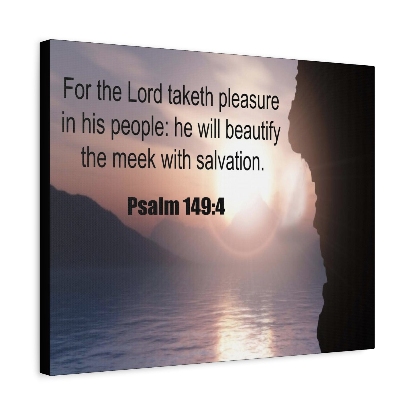 Scripture Canvas Beutify the Meek Psalm 149:4 Christian Wall Art Bible Verse Print Ready to Hang