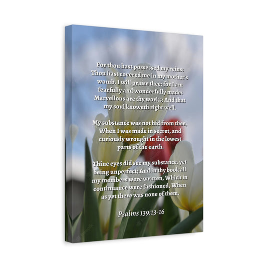 Scripture Walls Wonderfully Made Psalm 139:14 Flower Bible Verse Canvas Christian Wall Art Ready to Hang