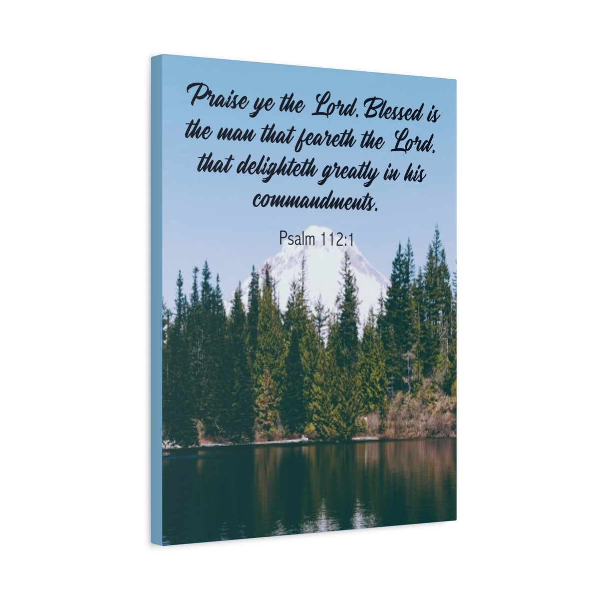 Scripture Canvas Praise Ye The Lord Psalm 112:1 Christian Wall Art Bible Verse Print Ready to Hang