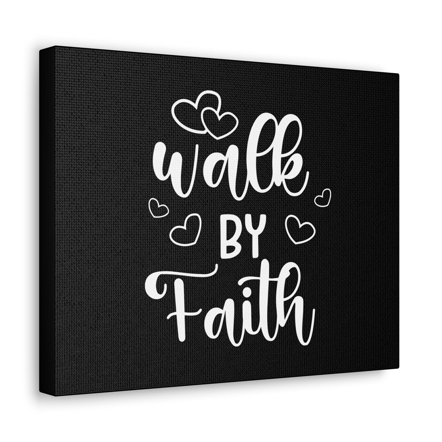 Walk By Faith 2 Corinthians 5:7 Hearts Black Christian Wall Art Bible Verse Print Ready to Hang