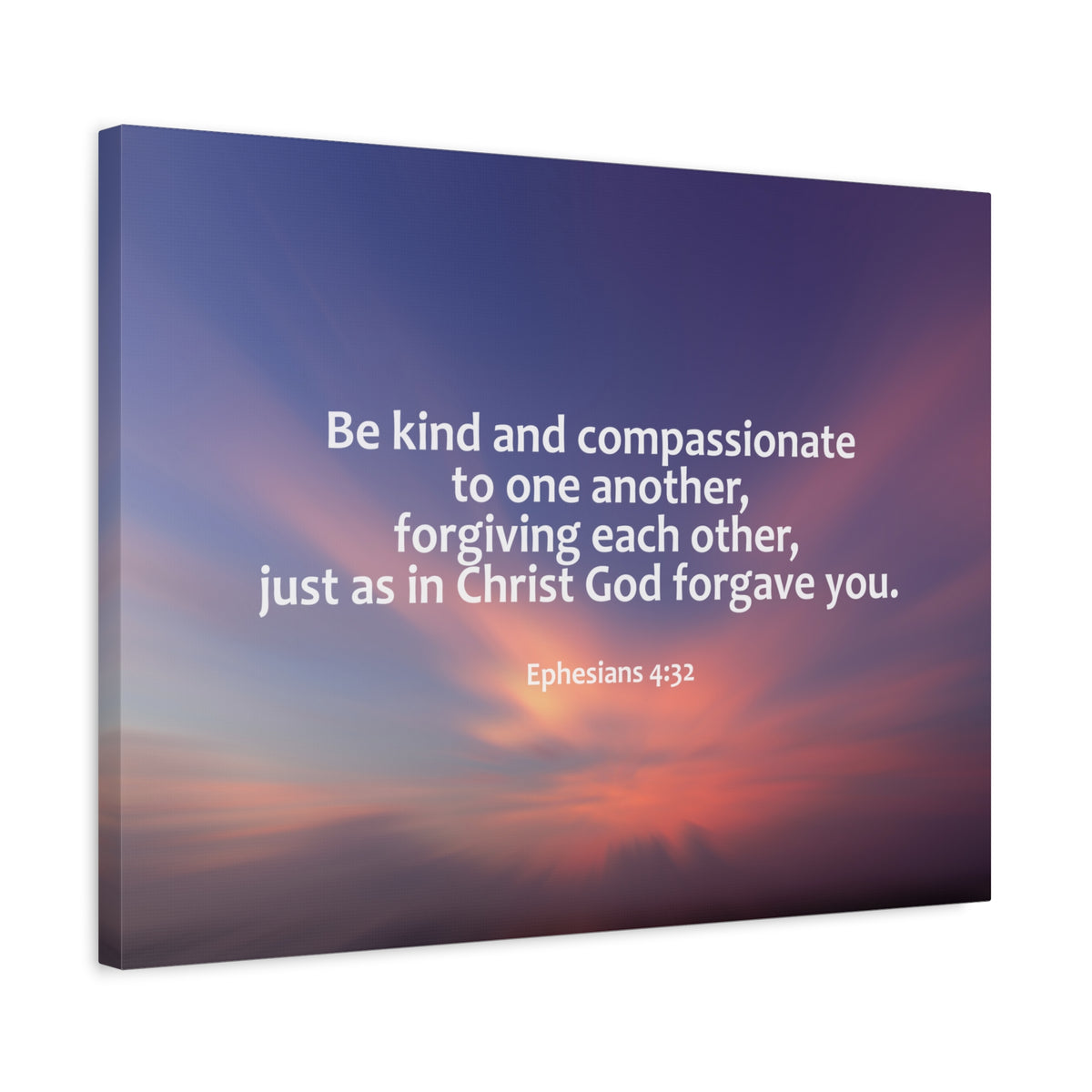 Scripture Canvas Kind and Compassionate Ephesians 4:32 Christian Wall Art Bible Verse Print Ready to Hang