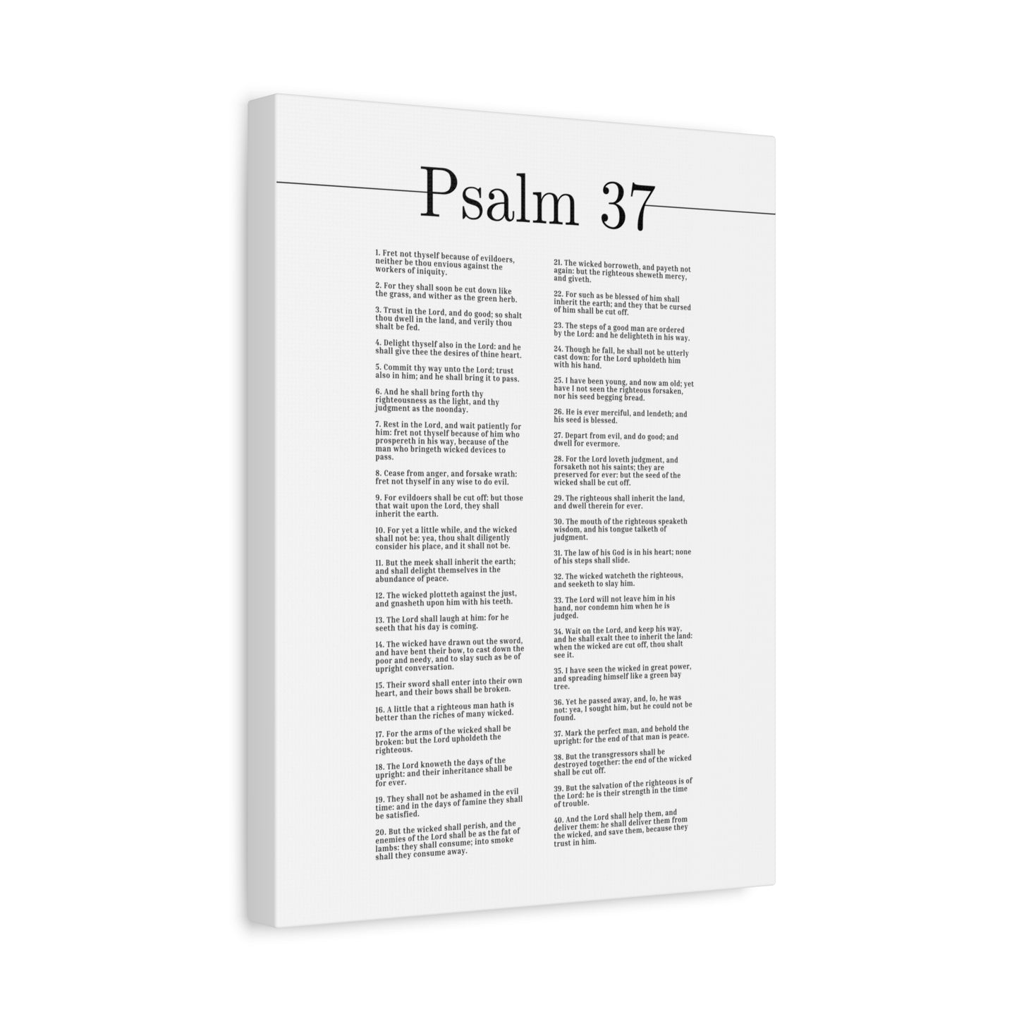 Scripture Canvas The Salvation Of The Righteous Psalm 37 Christian Wall Art Bible Verse Print Ready to Hang
