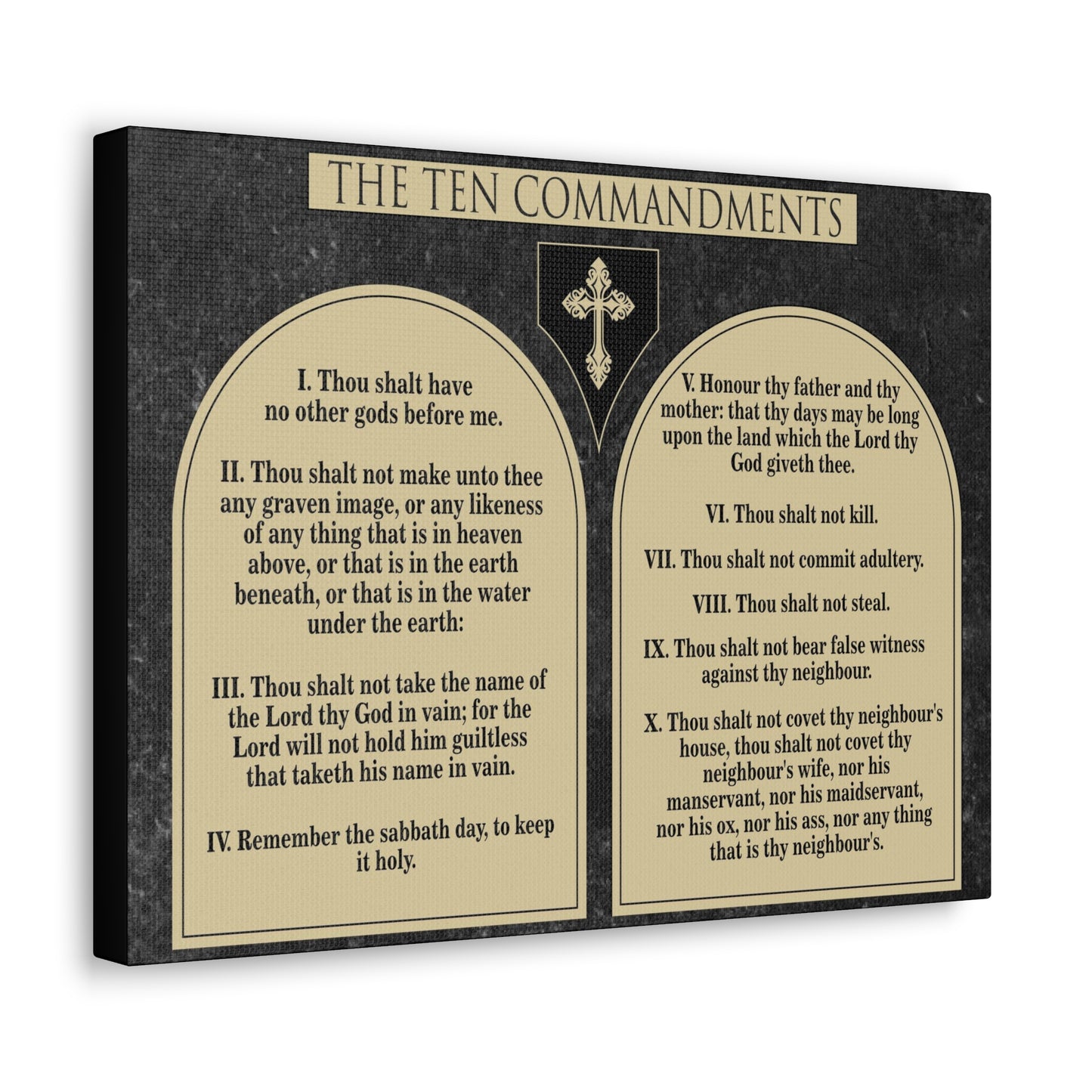 Ten Commandments Tablets Christian Wall Art Print Ready to Hang