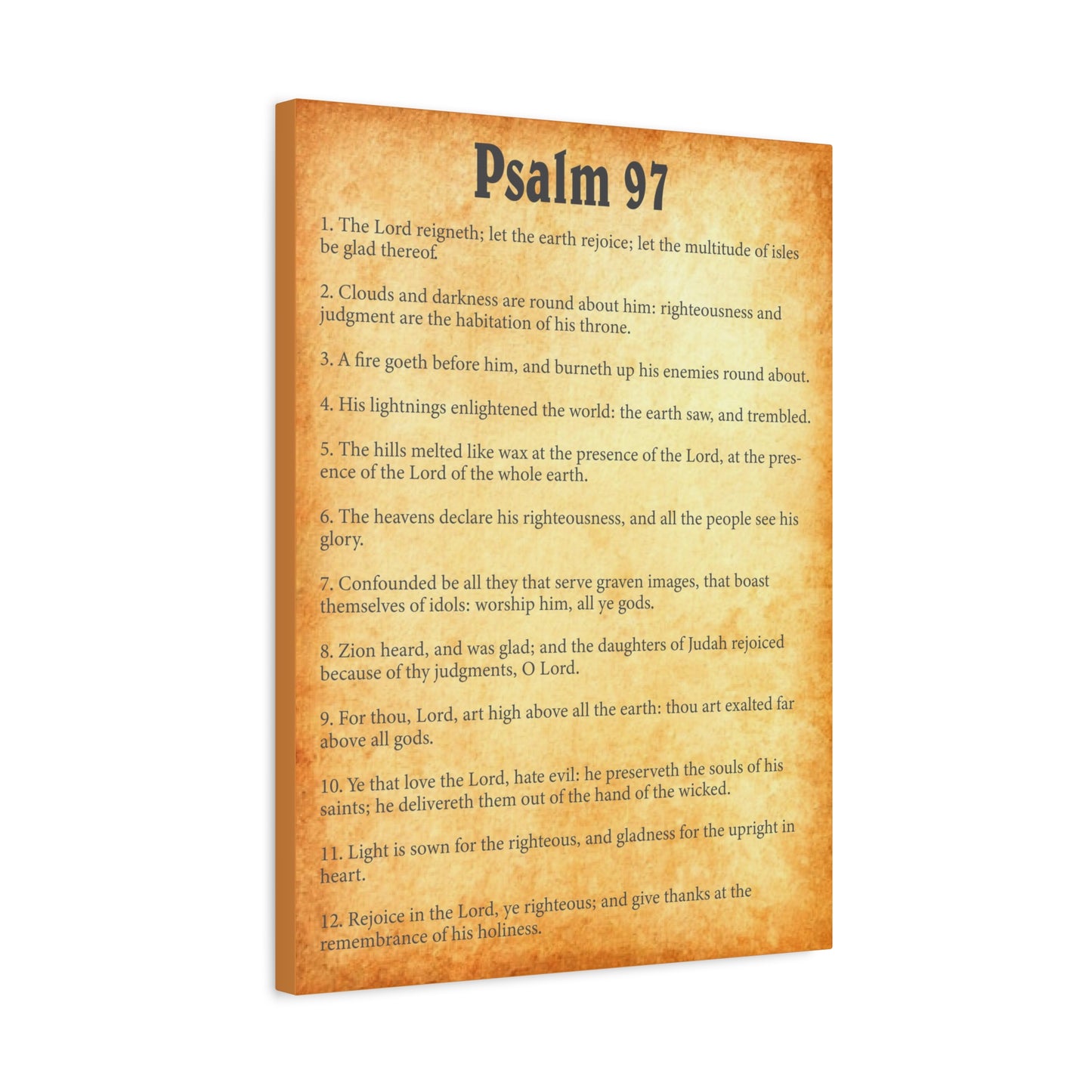 Scripture Walls Psalm 97 Gold Bible Chapter Canvas Christian Wall Art Ready to Hang