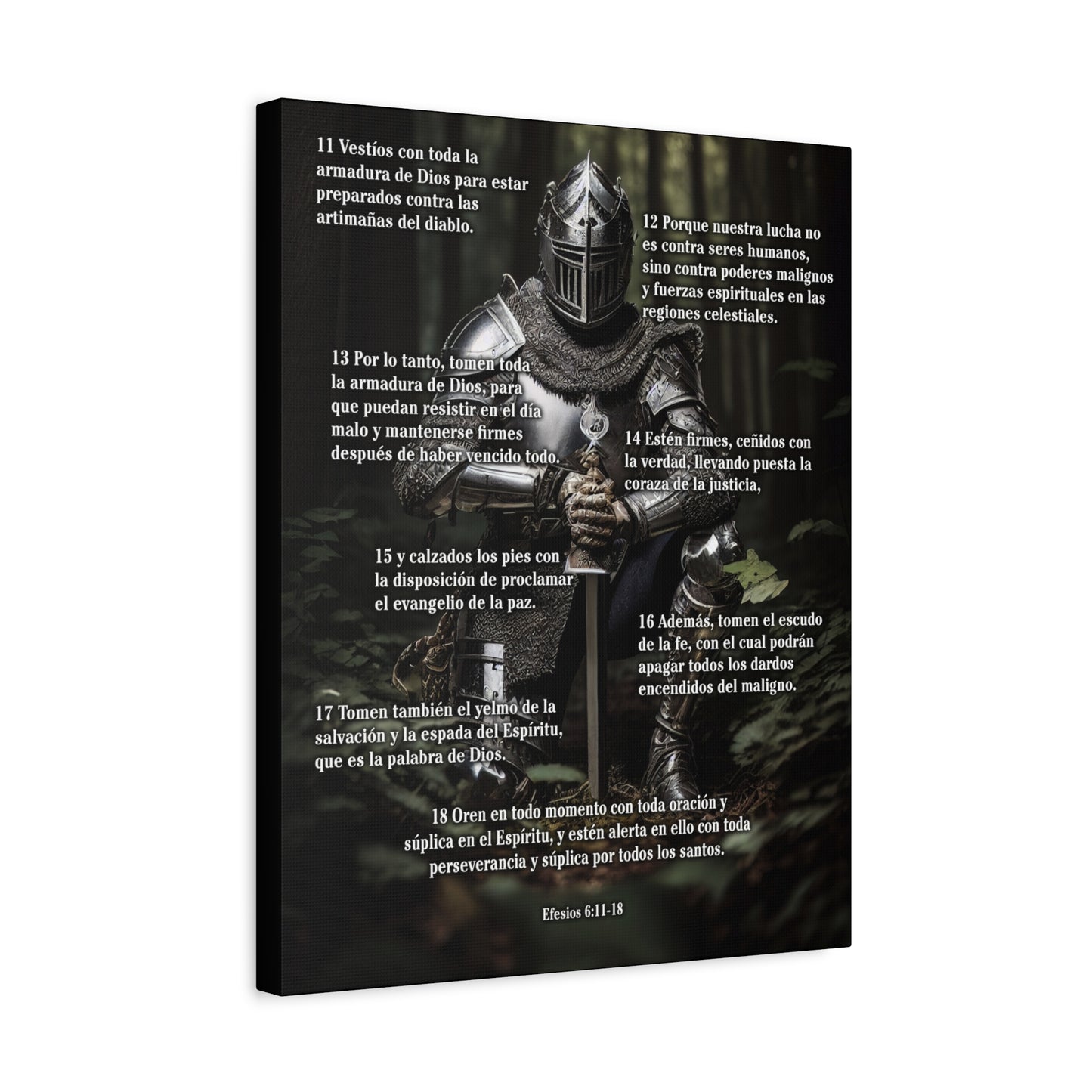 Scripture Walls Armor Of God Ephesians 6:11-18 Spanish Soldier Kneels Christian Wall Art Print Ready to Hang Unframed