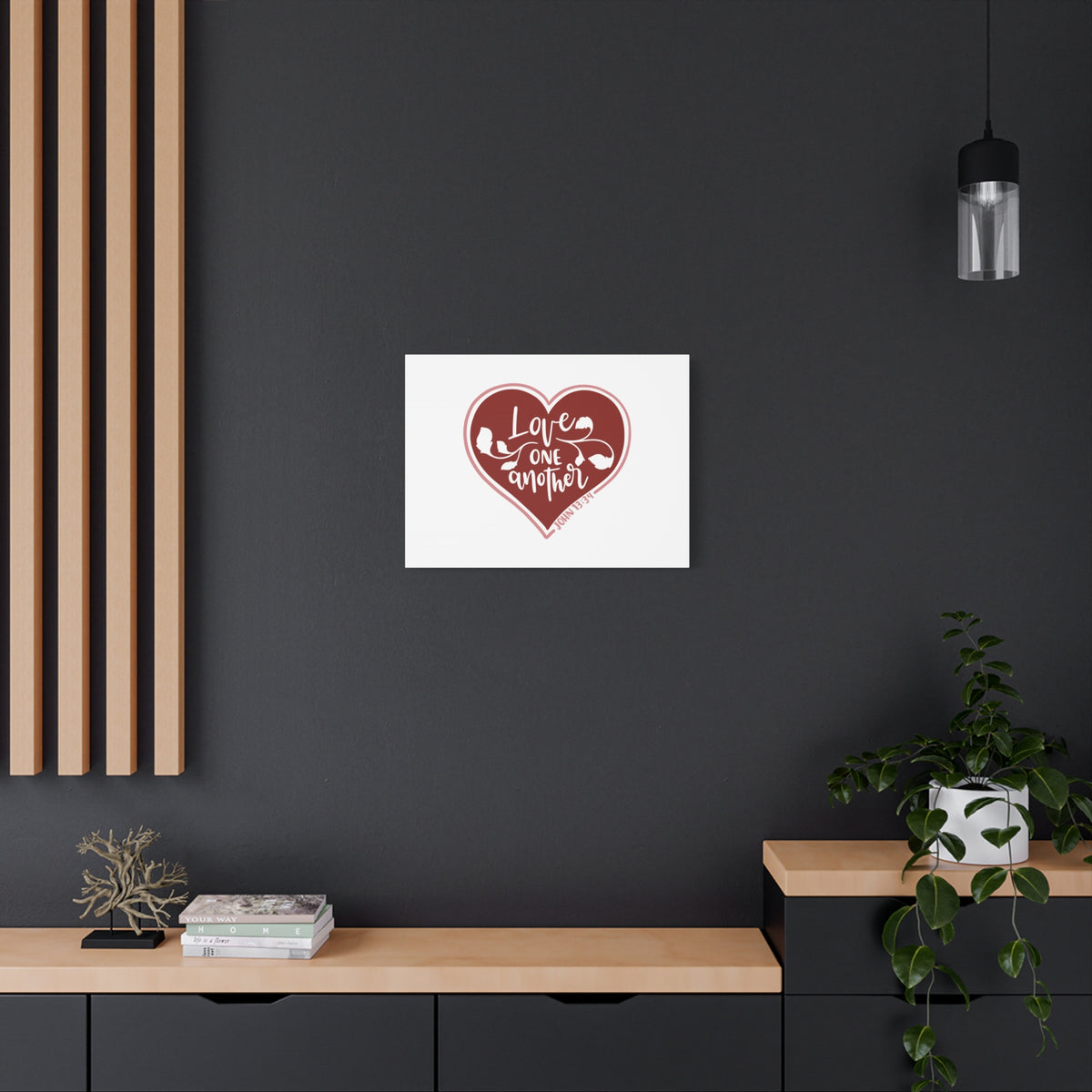 Scripture Canvas Love One Another John 13:34 Christian Wall Art Bible Verse Print Ready to Hang