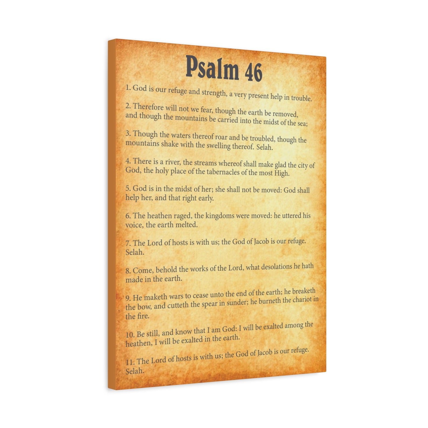 Scripture Walls Psalm 46 Gold Bible Chapter Canvas Christian Wall Art Ready to Hang