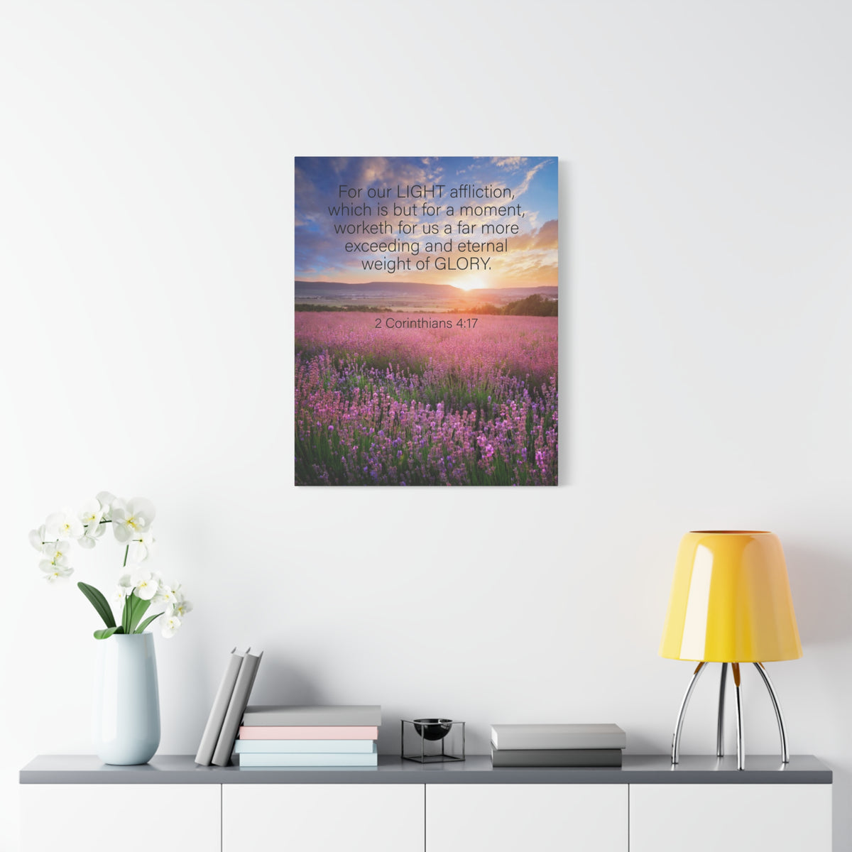 Scripture Canvas Eternal Glory 2 Corinthians 4:17 Christian Wall Art Bible Verse Print Ready to Hang