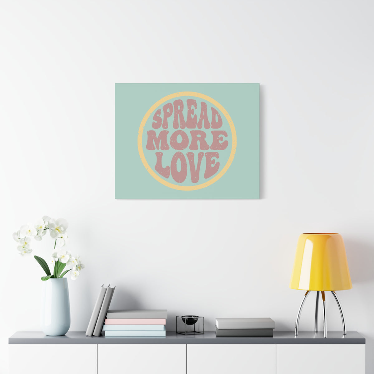Scripture Canvas Spread More Love 1 John 4:7-8 Green Circle Christian Wall Art Bible Verse Print Ready to Hang