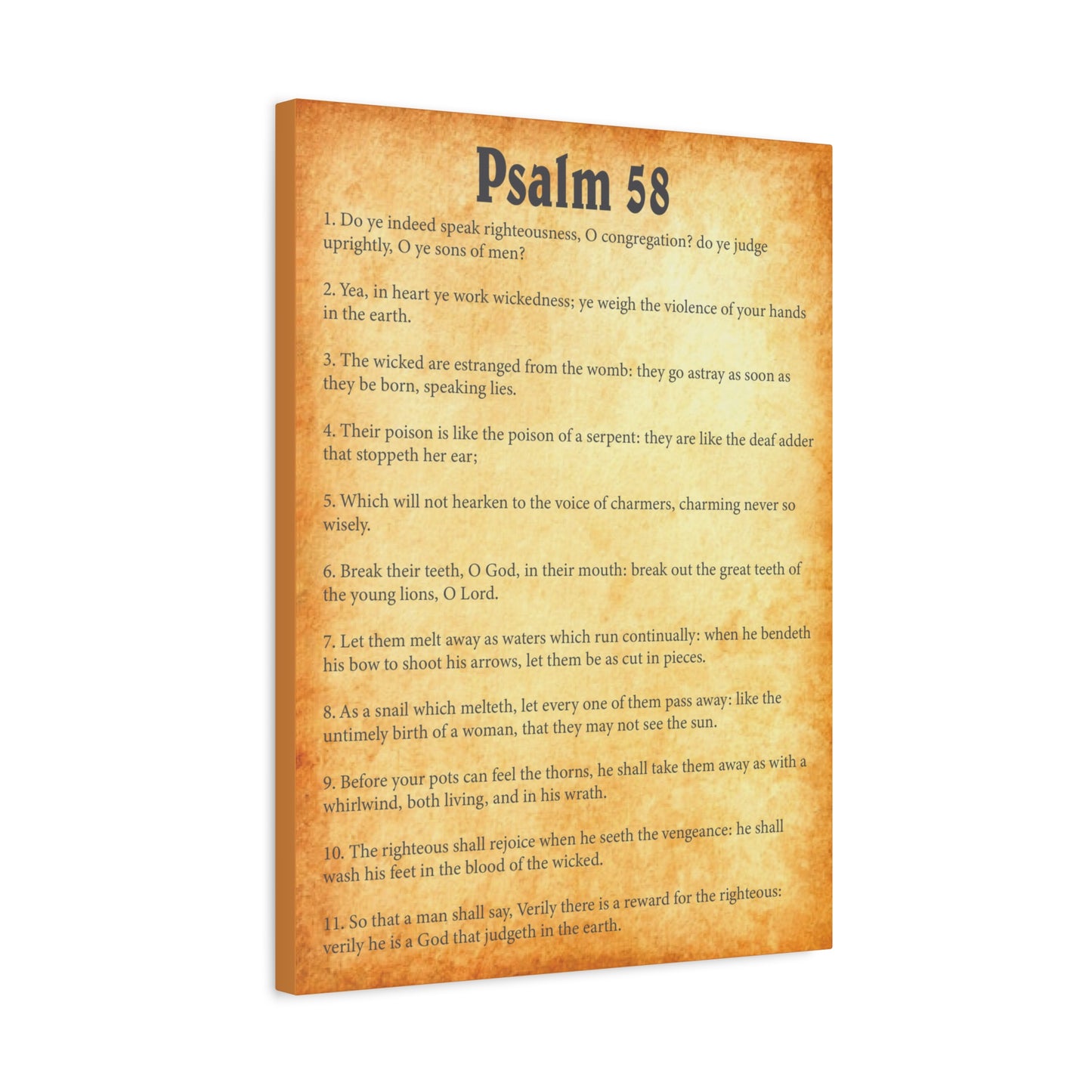 Scripture Walls Psalm 58 Gold Bible Chapter Canvas Christian Wall Art Ready to Hang