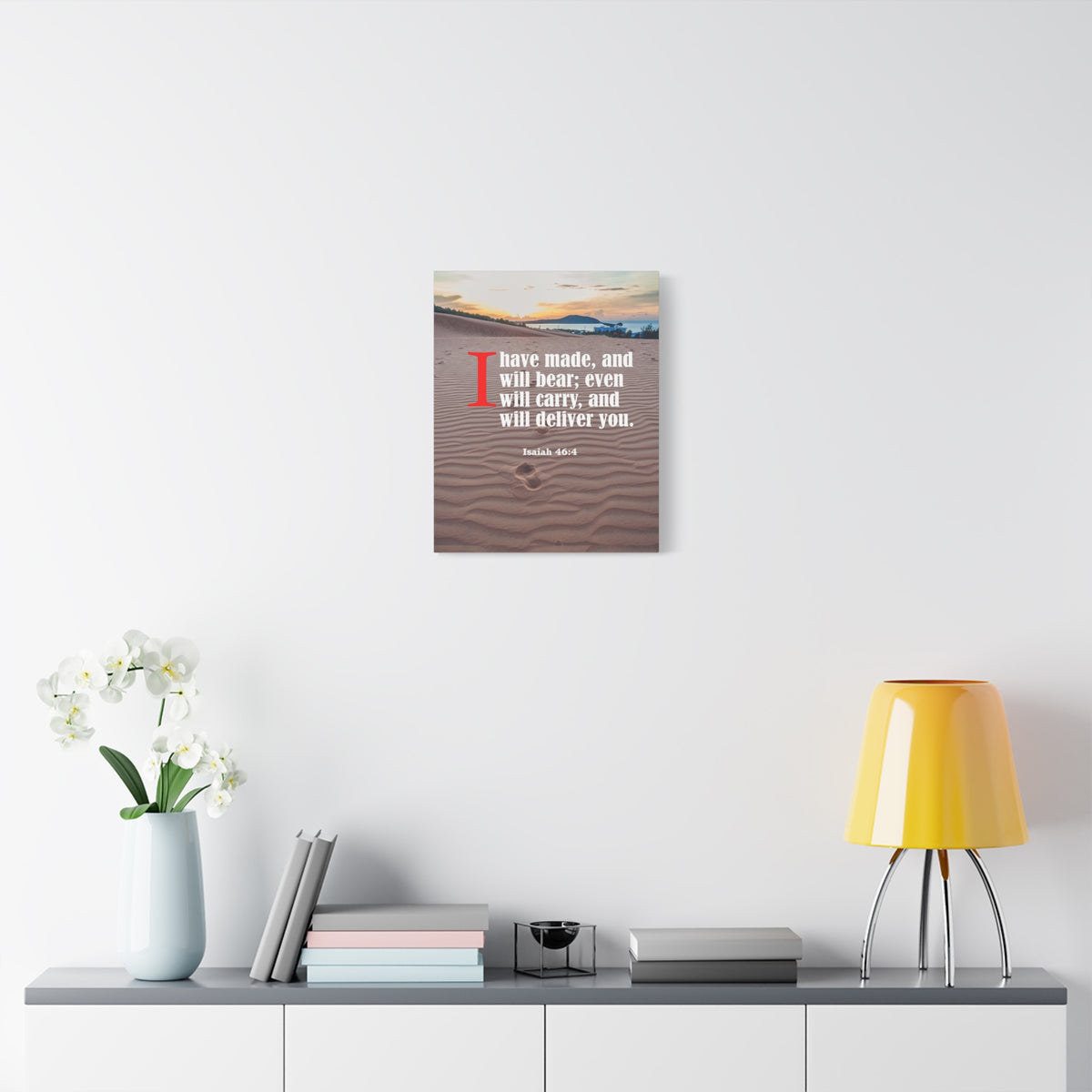 Scripture Canvas Lord Will Carry You Isaiah 46:4 Christian Wall Art Bible Verse Print Ready to Hang