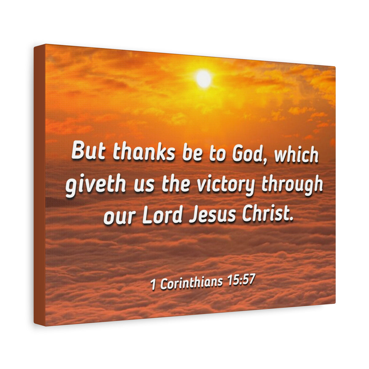Scripture Canvas The Victory 1 Corinthians 15:57 Christian Wall Art Bible Verse Print Ready to Hang