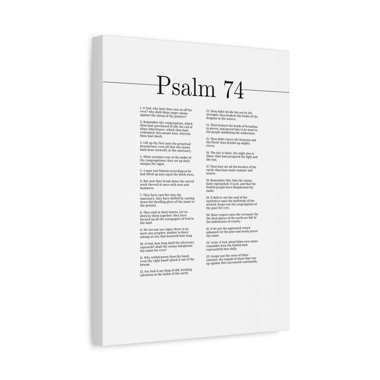 Scripture Canvas For God Is My King Psalm 74 Christian Wall Art Bible Verse Print Ready to Hang