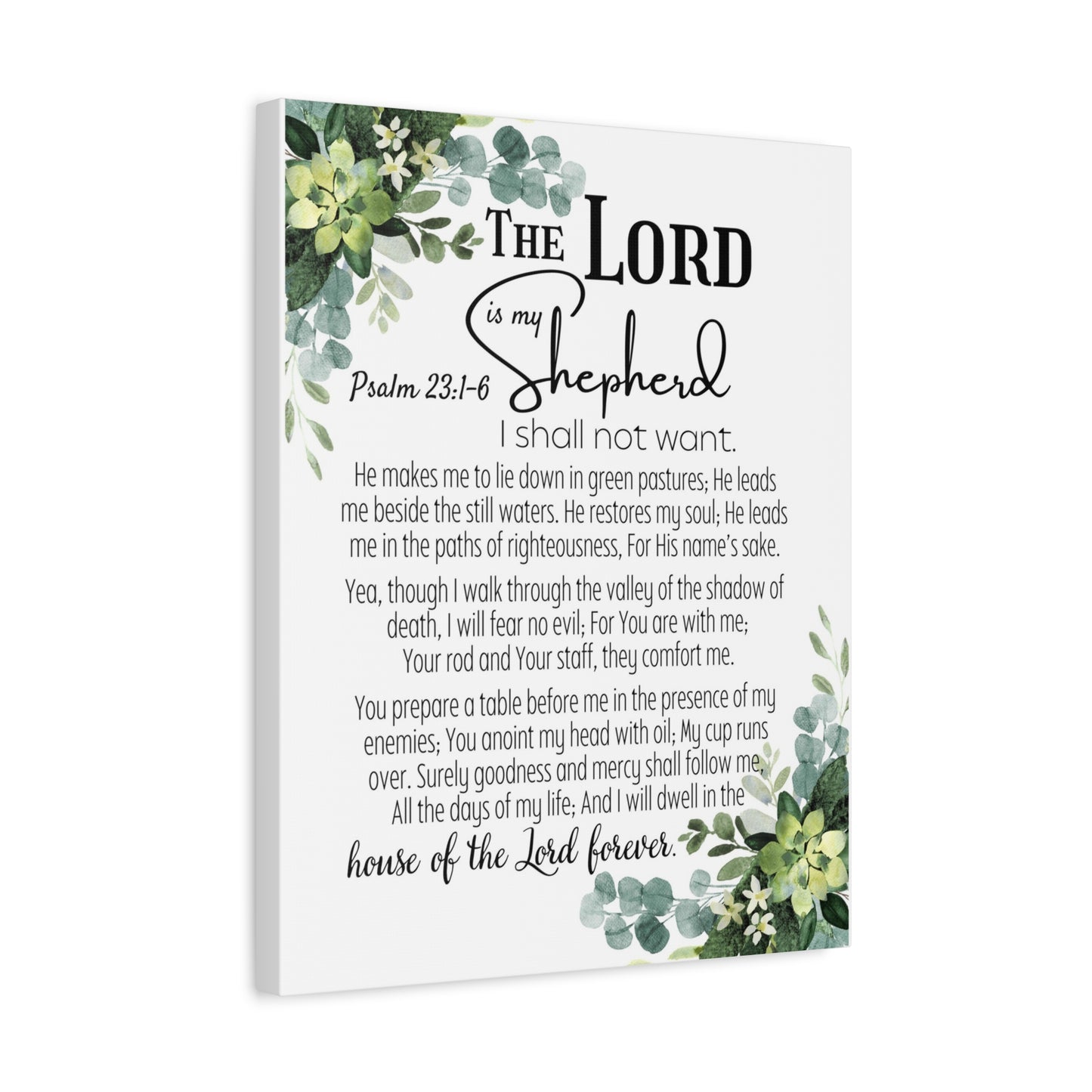 Scripture Walls Psalm 23:1-6 I Shall Not Want Bible Verse Canvas Christian Wall Art Ready to Hang Unframed