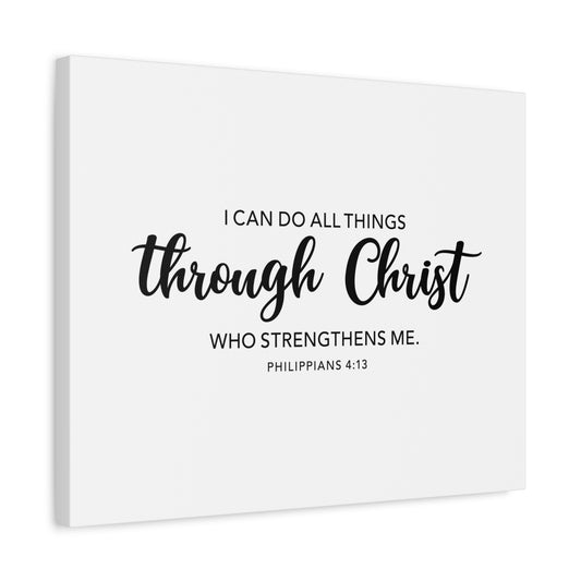 Scripture Canvas Strengthens Philippians 4:13 Christian Wall Art Bible Verse Print Ready to Hang