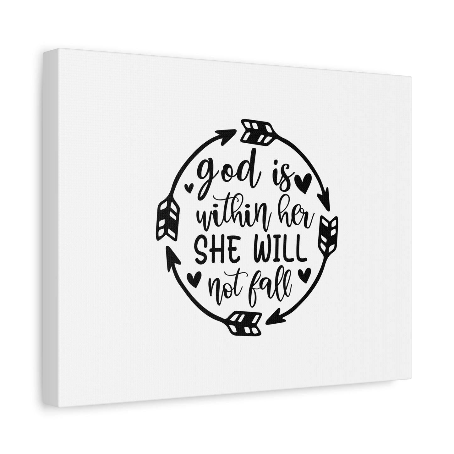 Scripture Canvas God Is Within Her She Will Not Fall Psalm 46:5 Christian Wall Art Bible Verse Print Ready to Hang