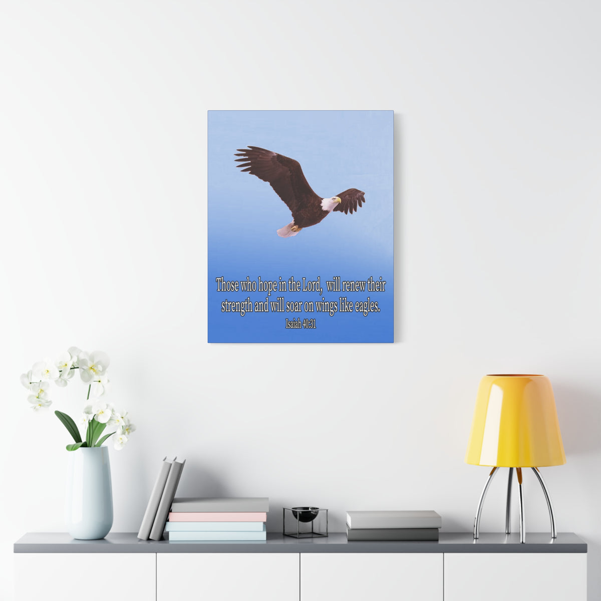 Scripture Canvas Soar With the Lord Isaiah 40:31 Christian Wall Art Bible Verse Print Ready to Hang