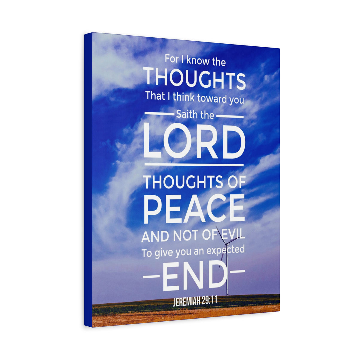 Scripture Canvas Thoughts of Peace Jeremiah 29:11 Christian Wall Art Bible Verse Print Ready to Hang