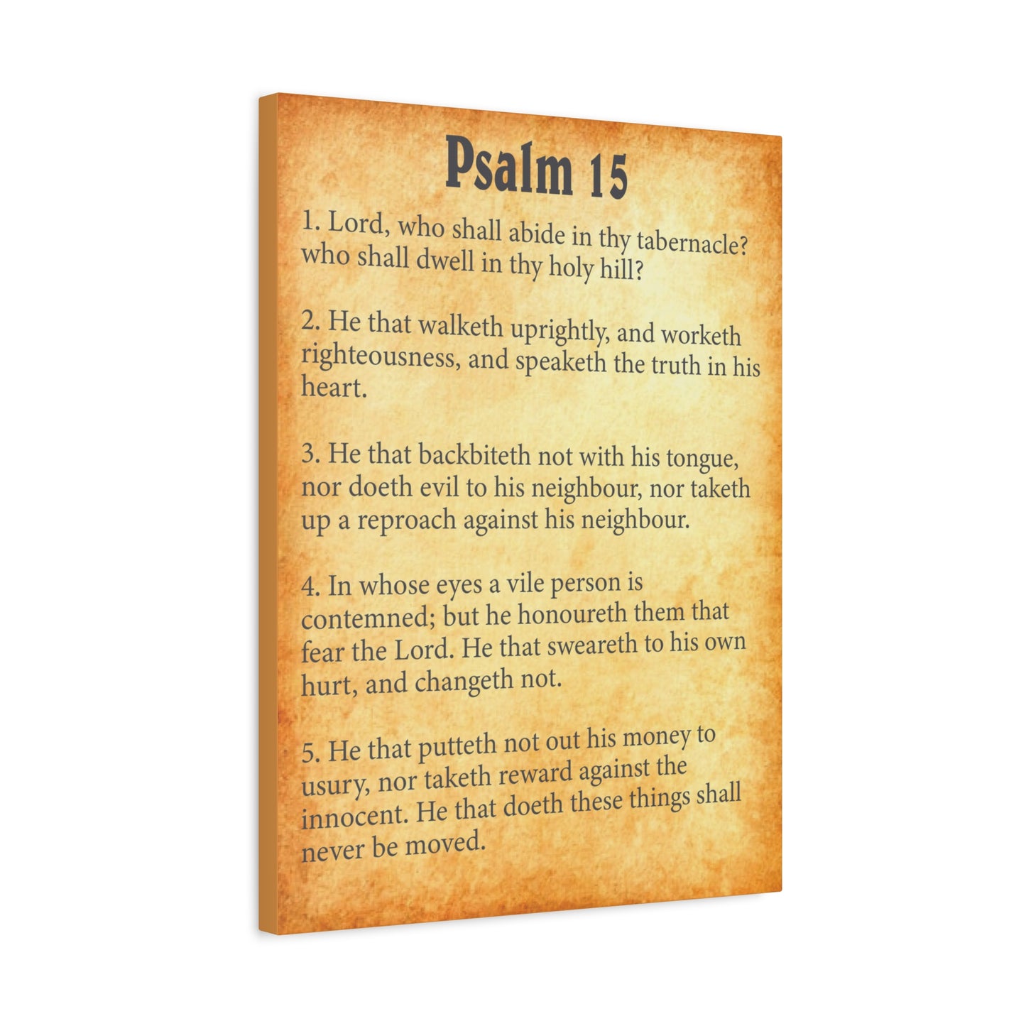Scripture Walls Psalm 15 Gold Bible Chapter Canvas Christian Wall Art Ready to Hang